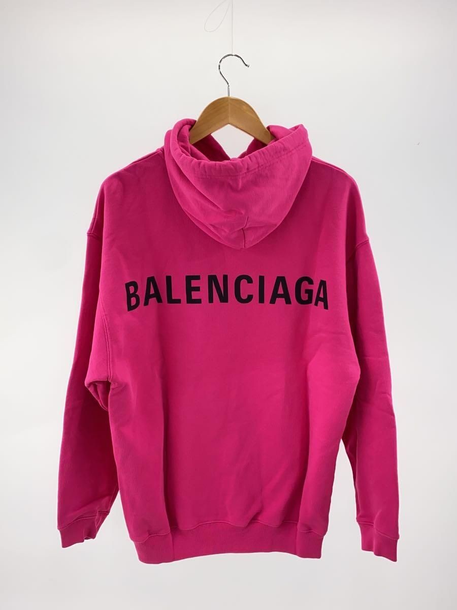 BALENCIAGA パーカー UNISEX BALENCIAGA Hoodie Logo Print Pullover XS Cotton Pink 570798