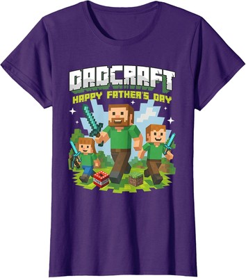 Dadcraft Funny for Happy Father's Day Gaming Pixel Ladies' Crewneck T-Shirt