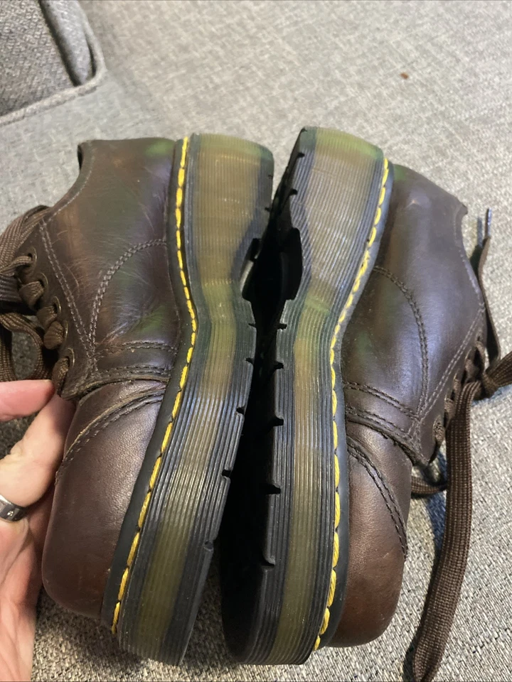  Dr Martens Platform Shoes Womens Size 5 Brown Leather Chunky Oxford Y2K 8651 - Image 2 of 4