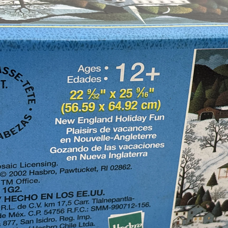 Rompecabezas Charles Wysocki 1000 piezas diversión navideña Nueva Inglaterra sin usar sellado Foto 3 de 4