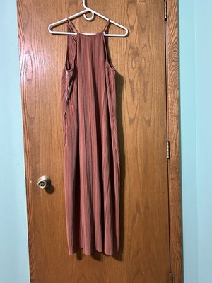 A New Day Rust Sleeveless Dress SizeL Lightweight Flowy Elegant Summer Style