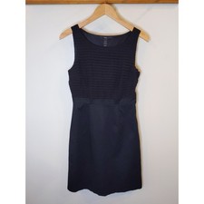 H&M Black Sleeveless Sheath Midi Dress Sz 6 Professional Work Career Chic LBD