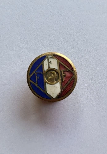Vintage enamel FFF France Football Federation Association buttonhole lapel badge