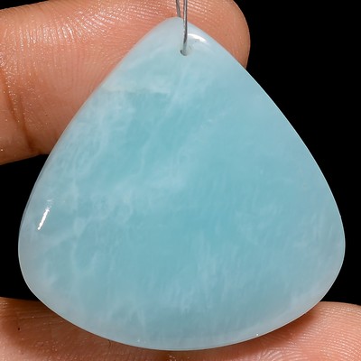 100% Natural Amazonite Heart Cabochon Drilled Gemstone 51.5 Ct 31X31X6mm A-34334