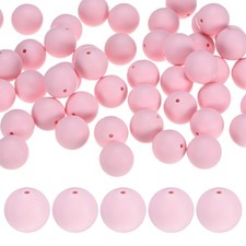 50-Pack Silicone Beads 19mm for DIY Crafts/Bracelet Light Purple Pink 