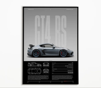 Porsche 718 Cayman GT4 RS Print | GT4 RS | Car Print | Hyper Car Poster | Super