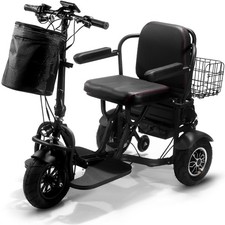 MotoTec Folding Mobility Electric Trike 48V 1000W Black MotoTec Trike
