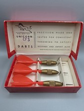 Vintage Unicorn CP3 Set Of Darts With Red Flights With Box