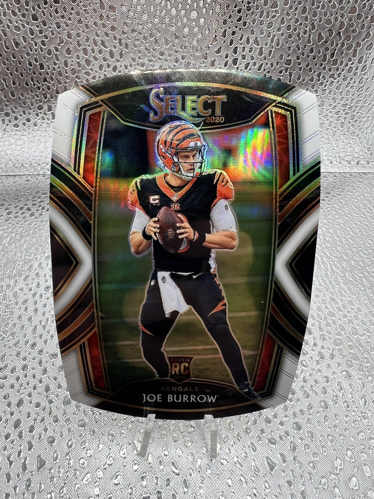 Joe Burrow Rookie White Prizm Die-Cut 2020 Panini Select Club Level #246 Bengals