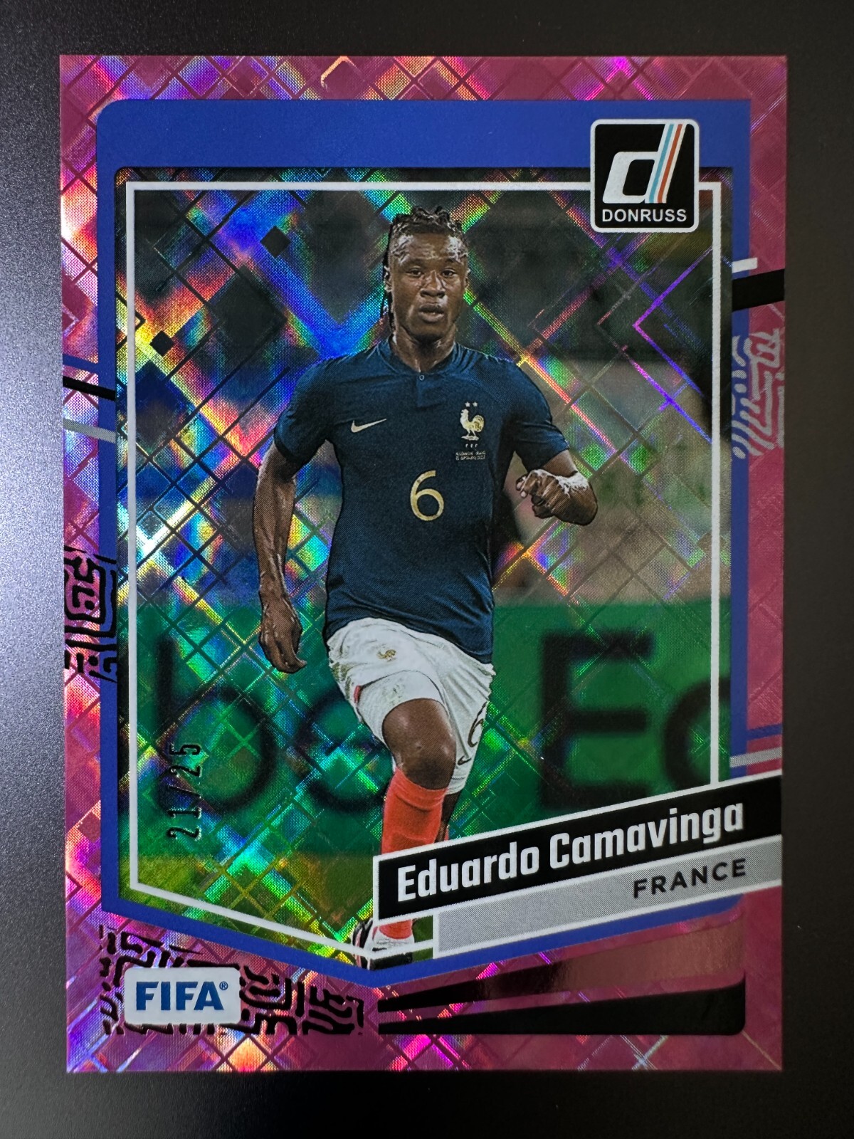 2023-24 Panini Donruss Soccer FIFA Pink Diamond 21/25 - Eduardo Camavinga