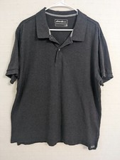Eddie Bauer mens XL polo shirt gray short sleeves 100 Cotton