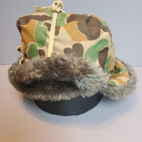 Woolrich Camouflage Trapper Winter Hunter Mütze Gr. Medium grün mit Ohrenklappen - Bild 6 von 8