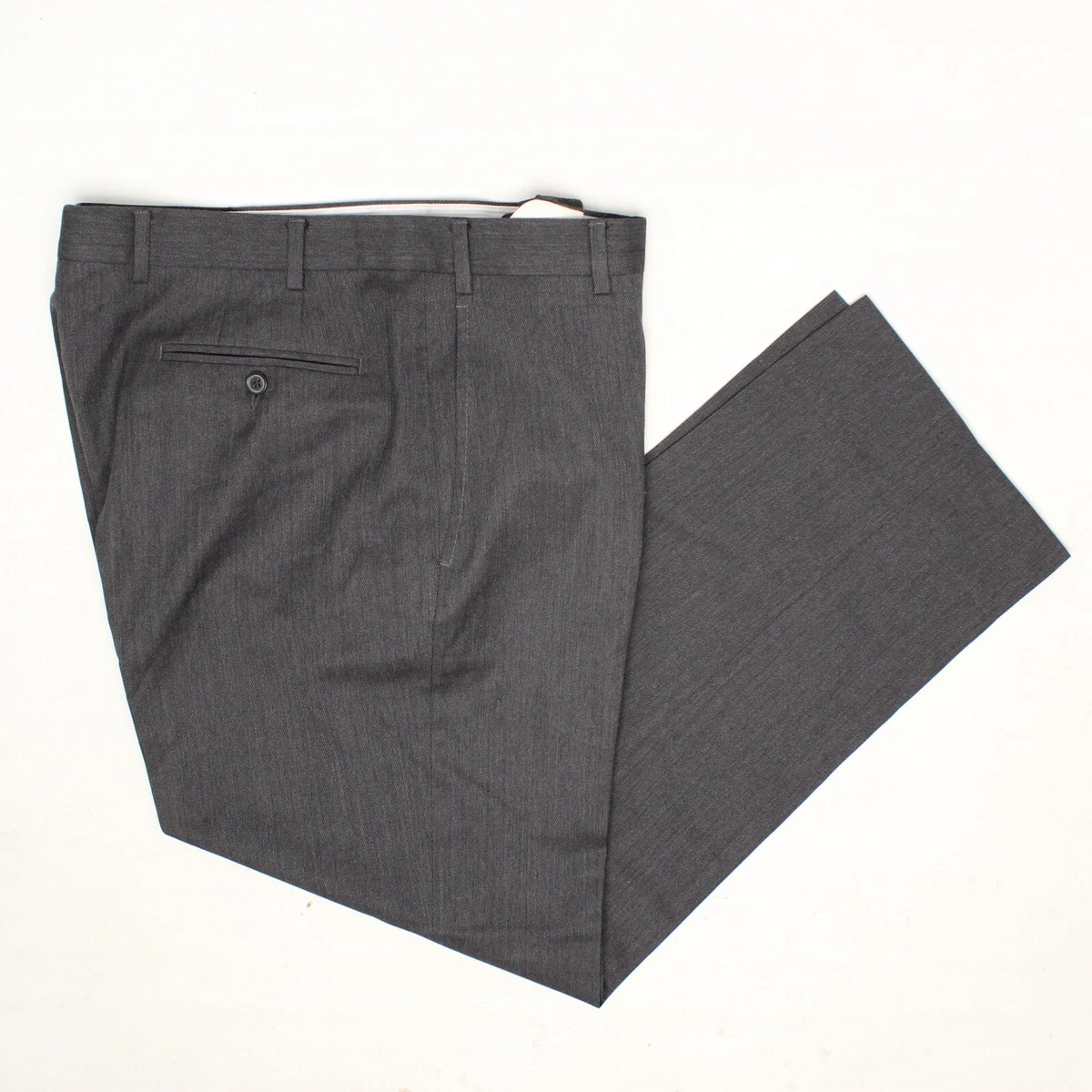 Zanella Todd Mens Dress Pants 35x29 Solid Dark Gray Twill Wool
