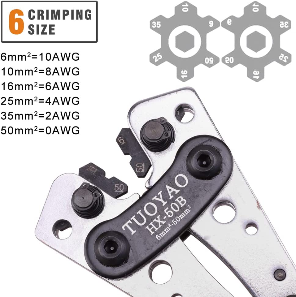 Battery Cable Lug Crimping Tool for AWG 101/0 Heavy Duty Wire Lugs