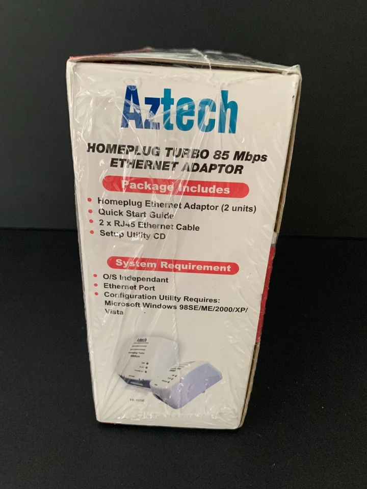 Aztech Powerline Networking Homeplug Turbo 85 Mbps Ethernet Adaptor HL105E 2 Pcs - Image 3 of 4