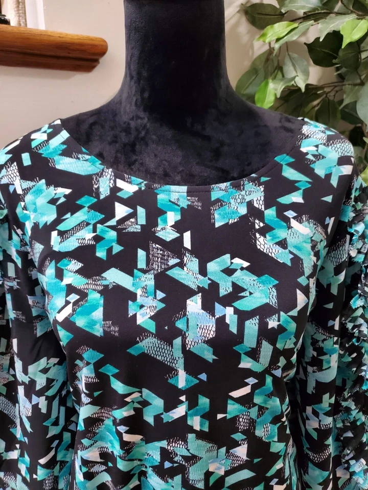 Blusa Pullover Top Para Mujer Alfani Negra Poliéster Cuello Redondo Manga Larga Talla L Foto 3 de 4