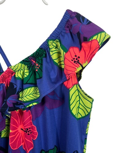 Falls Creek Shorts Girls Romper Floral Print Ruffles Size Large 10 12 Kids Boho - Picture 5 of 18