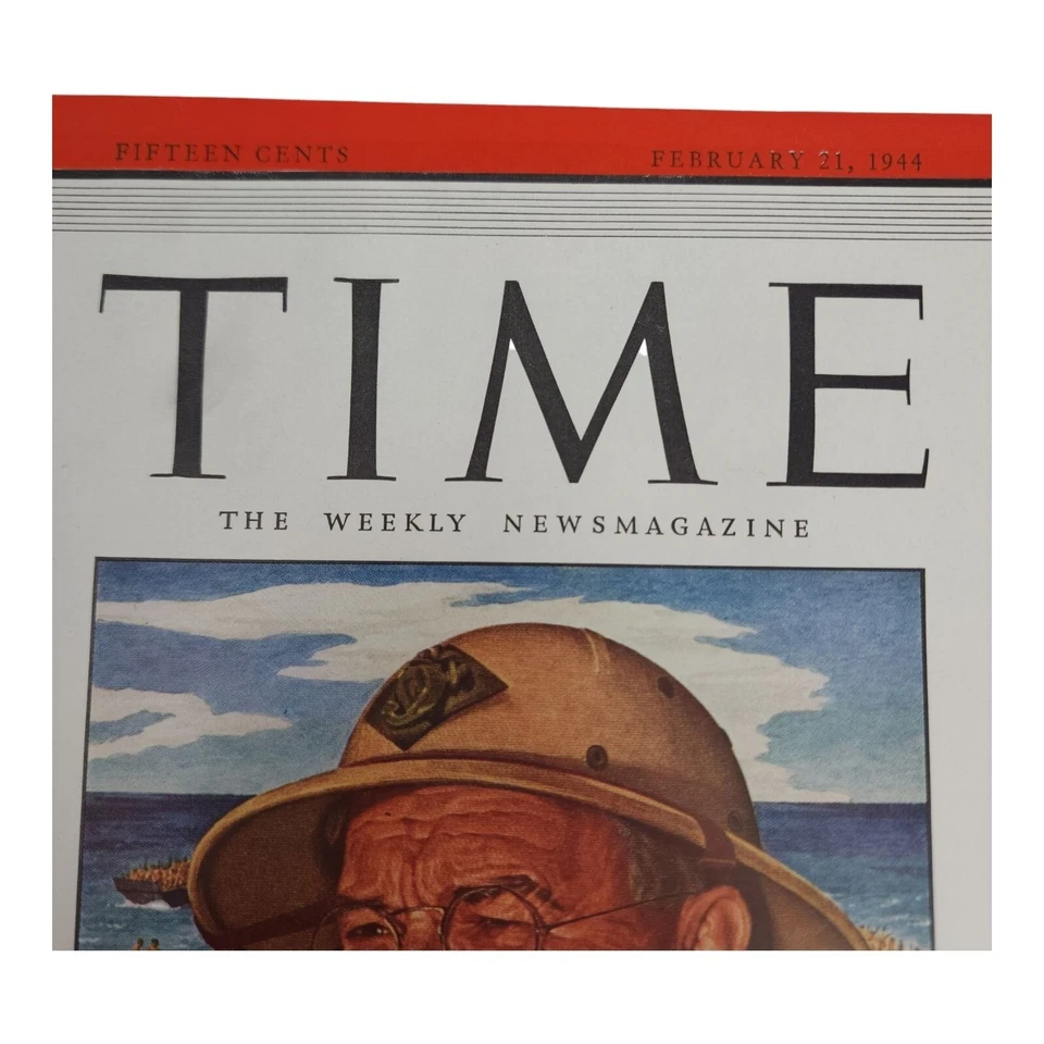 Vintage 1944 TIME Magazine Major General Holland M Smith February 21 1944 Numbr8 - Image 2 of 4