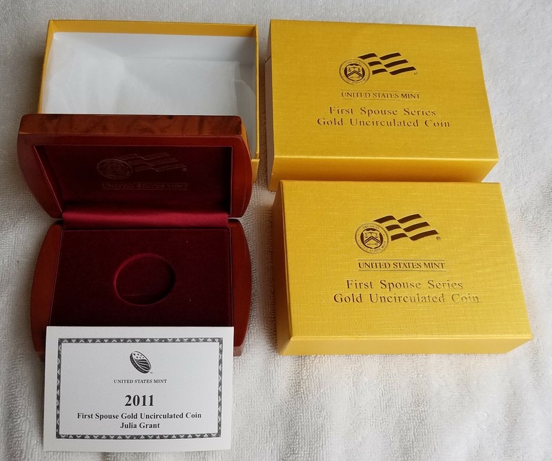 2011-W $10 UNC Gold JULIA GRANT First Spouse OGP & COA - NO Coin (item PA4)