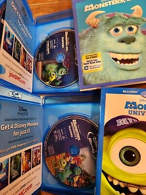 MONSTERS INC + MONSTERS UNIVERSITY 2 Blu-ray+ 2 DVD + BOTH W/ OOP  SLIPCOVERS