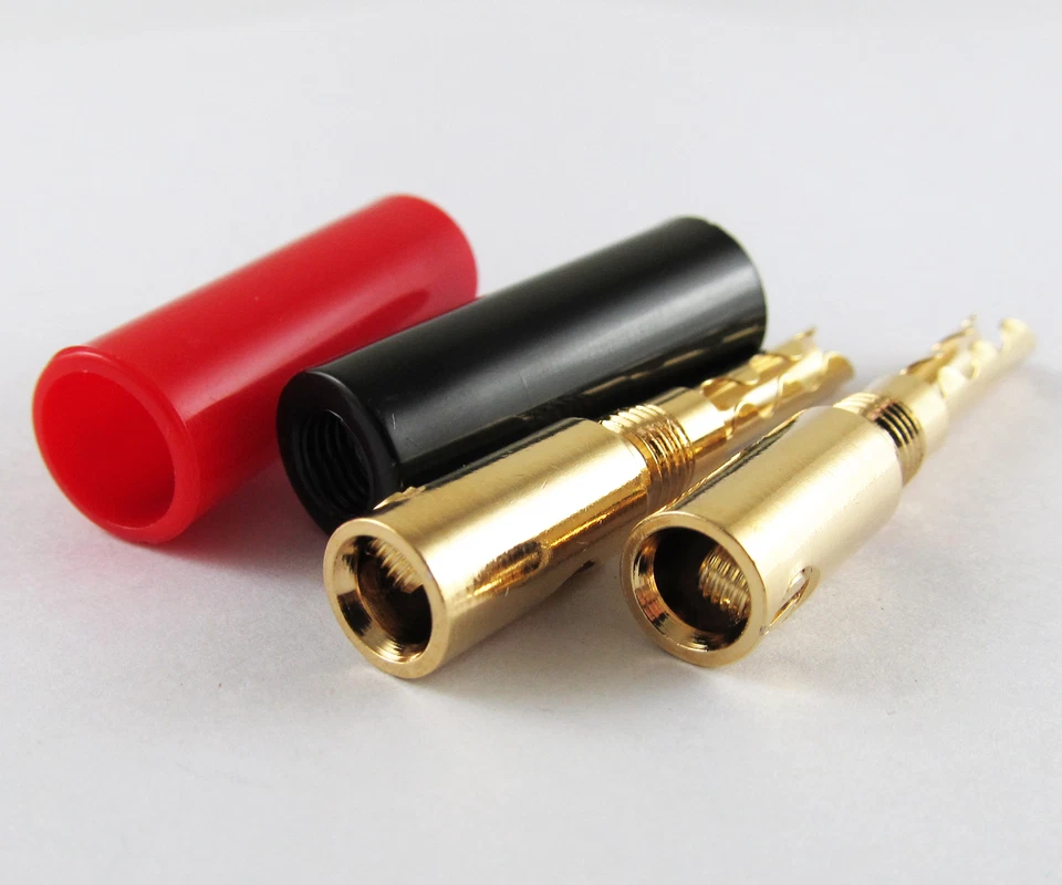 20pcs 24K Gold Plated BFA-Z 4mm Banana Plug Dual Screws Speaker Cable Connectors - Image 2 of 3