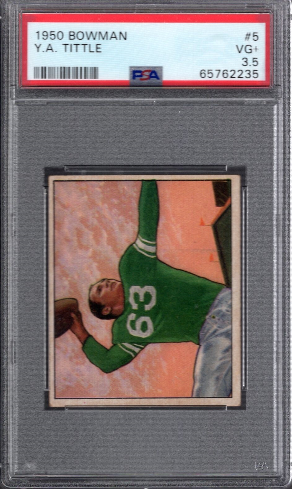 1950 Bowman #5 Y.A. TITTLE (RC) (HOF) PSA 3.5 VG+ Baltimore COLTS