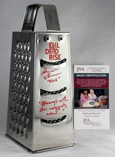 ALYSSA SUTHERLAND SIGNED EVIL DEAD RISE CHEESE GRATER PROP AUTOGRAPHED +JSA COA