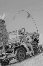 WW2 Picture Photo Erotic Antique Vintage Art Woman Retro Risque Pinup Jeep 4551
