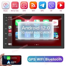 Android 12.0 Double Din 7" Car Stereo Apple CarPlay Auto Radio GPS Navi WiFi FM