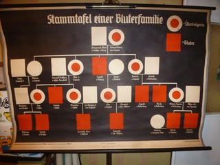 Schulkarte 1939 Bluterfamilie