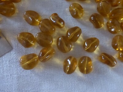 Lot De Perles Vintage En Verre Marron Caramel - 1100 Gr - Occasion