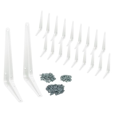 Nuk3y L Shape Heavy Duty Shelf Bracket With Screws 20 Pack 6'' X 8'' Wh