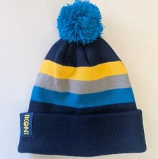 Ikon Pass Multi-Mountain Ski Pass Pom Beanie Striped Hat