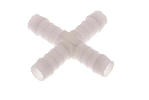 MARKENLOS Kreuz-Stück Schlauchverbinder Kunststoff POM wählbar 4 -13mm Druckluft Verbinder