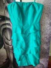 TAHARI ARTHUR S LEVINE Women's Green Strapless Ruffle Tier Party Dress Size 6