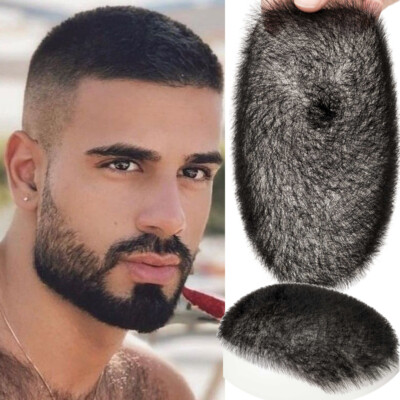 Buzz Cut PU Thin Skin Mens Toupee Human Hair Replacement System Toupee Piece Wig