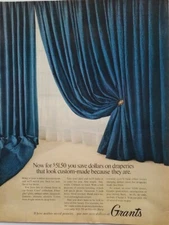 1966 Grants store custom-made blue draperies curtains vintage ad