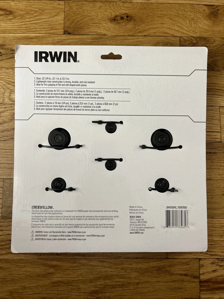 Irwin IRHT83241 Spring Clamp Clamps Set of 6 Pieces 3/4" 1" & 2" - Image 2 of 2