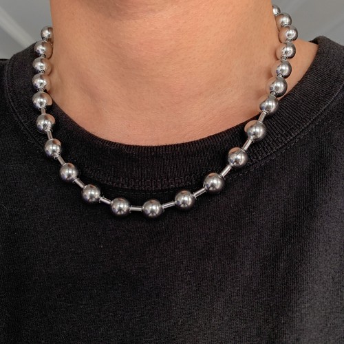 6/8/10/12 mm Venta Hotsale Plata Acero Cuentas Bola Cadena Collar o | eBay