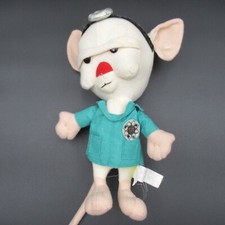 Vintage 1997 Pinky And The Brain Animaniacs Plush ACME Lab Coat Mouse