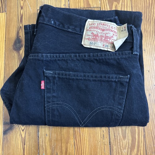 Levi’s 501 Herren Jeans 36x30 Schwarz Original Fit Button Fly Hergestellt in den USA Gebraucht - Bild 17 von 17
