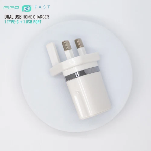 FAST Home Charger USB with Type-C and USB-A ports FIFO Dual Mains 3 Pin UK Plug - Picture 3 of 12