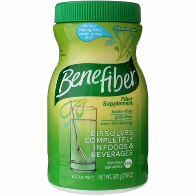 4 Pack Benefiber Original Fiber Supplement Powder, Taste Free, 17.6 oz