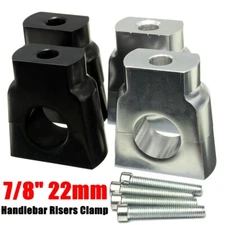Pair 7/8" 22mm Universal Motorcycle ATV Handlebar Mount Riser Aluminium Clamp