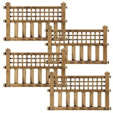 4 x Bronze Plastic Fence Border Panels Garden Lawn Border Edging Plant Landscape