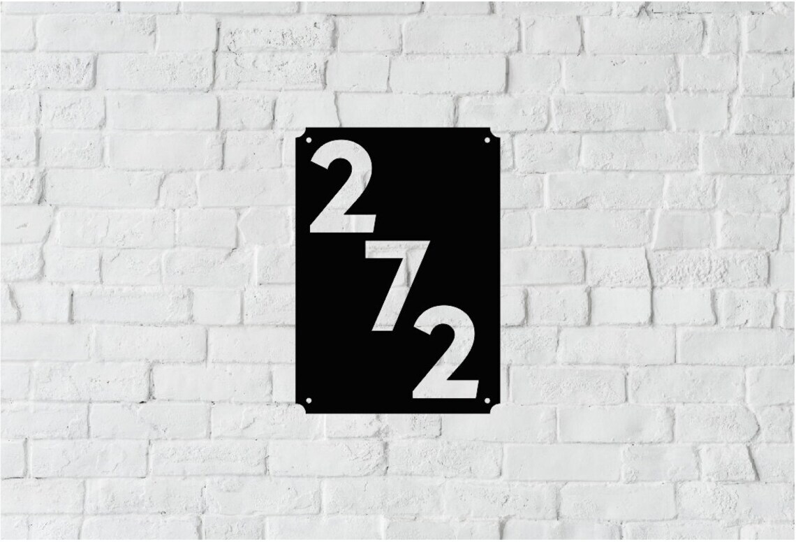 Wall Art Home Decor Metal Acrylic 3D Silhouette Poster USA House Number Sign