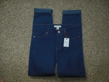 NWT Forever 21 Girls 13/14 Denim Jeans Stretch Slim Adjust Waist Zip Fly Pkts