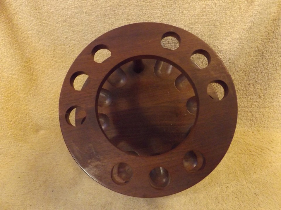 Vintage DECATUR Wood Pipe Rack with spot for a Humidor & 9 Pipes base ...