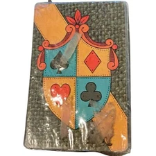 Vintage MCM Double Deck Stardust Nu Vu Playing Cards Sealed Set Green Yellow