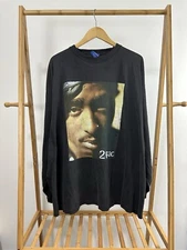 VTG Tupac Shakur 2Pac Hip Hop Rap Tee Big Face Graphic Long Sleeve T-Shirt XXL